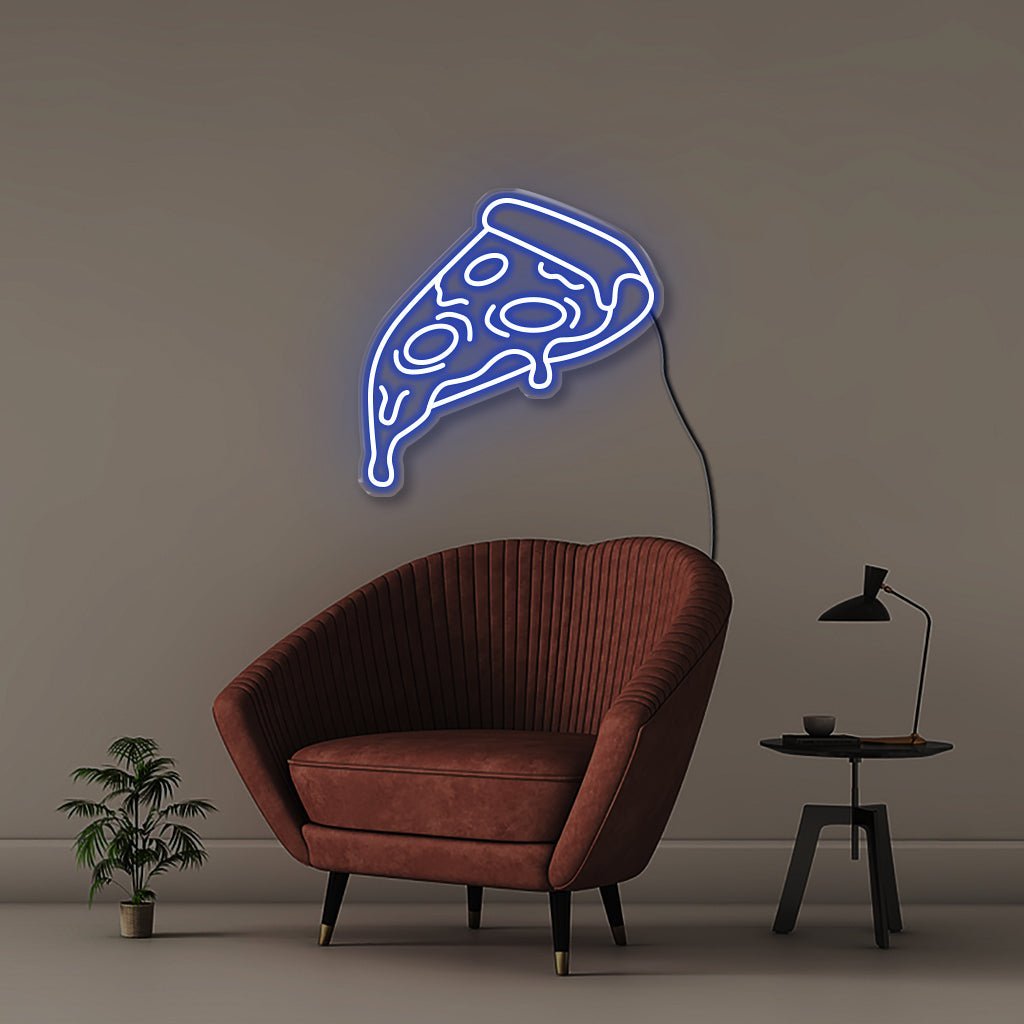 Stuffed Pizza - Neonific - LED Neon Signs - 50 CM - Blue
