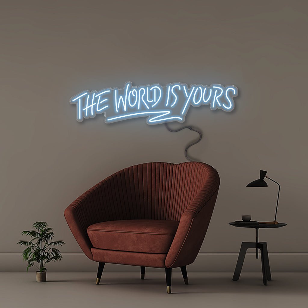 The world is yours - Neonific - LED Neon Signs - 75 CM - Light Blue