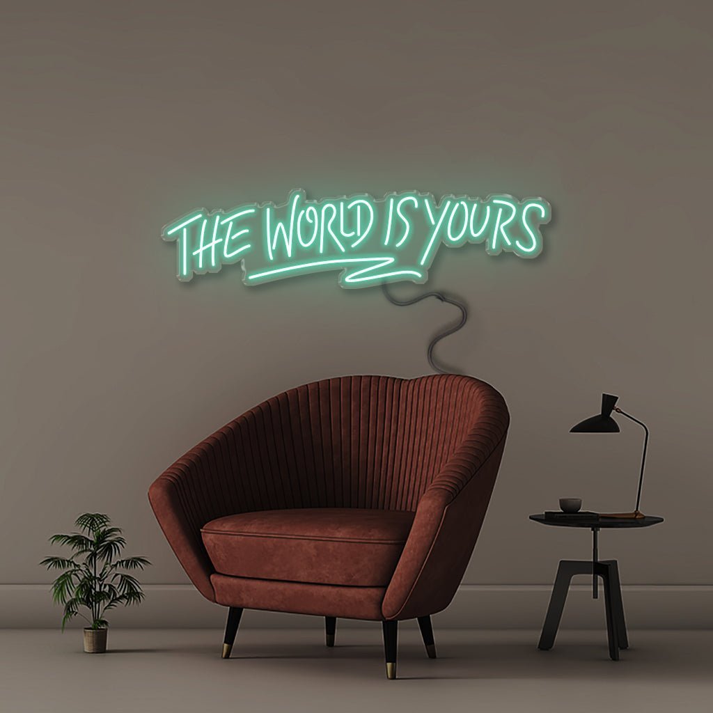 The world is yours - Neonific - LED Neon Signs - 75 CM - Sea Foam