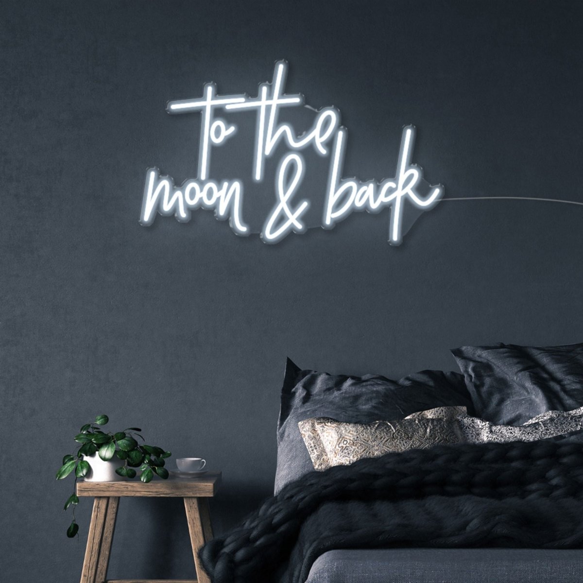 To the moon and back - Neonific - LED Neon Signs - 50 CM - Blue