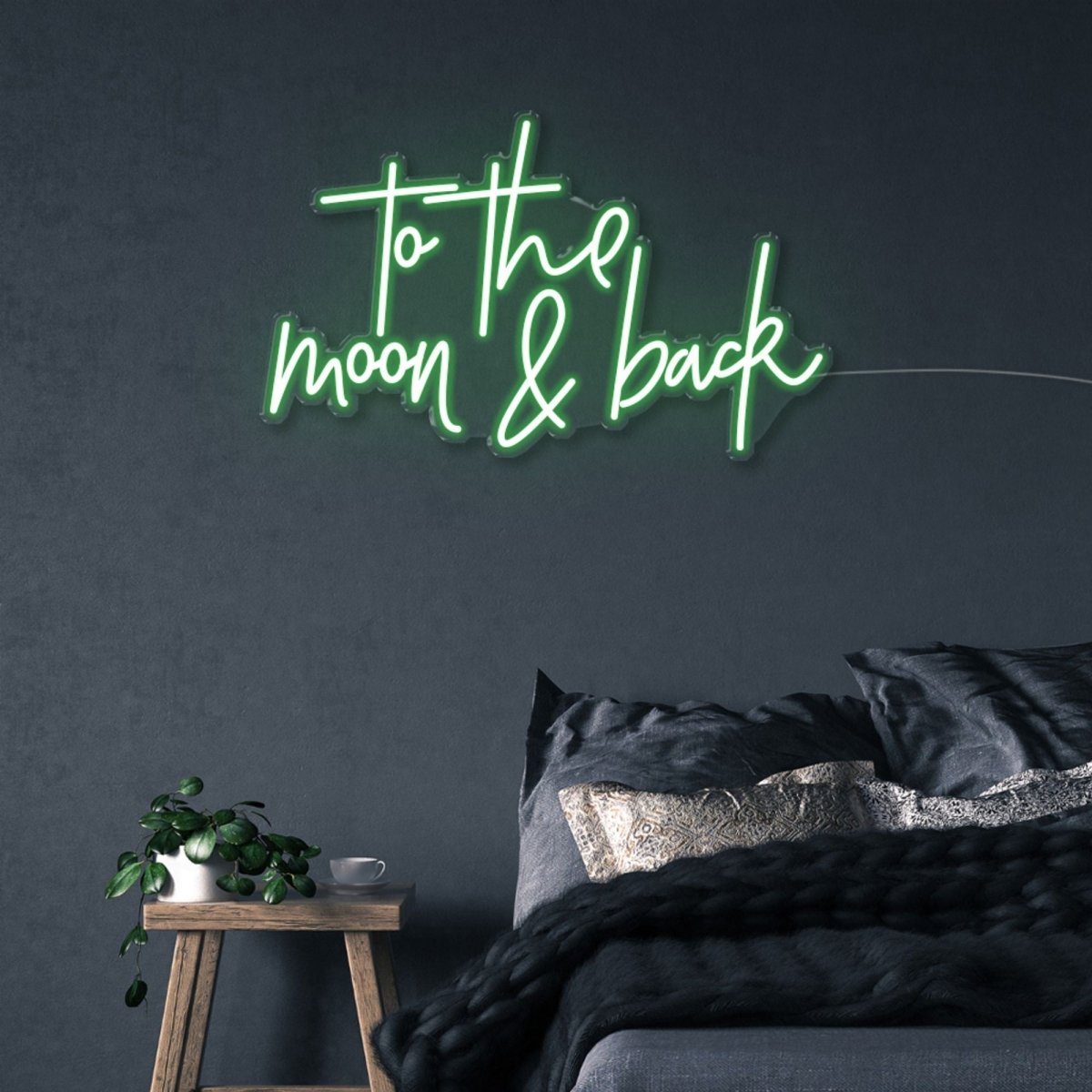 To the moon and back - Neonific - LED Neon Signs - 50 CM - Green