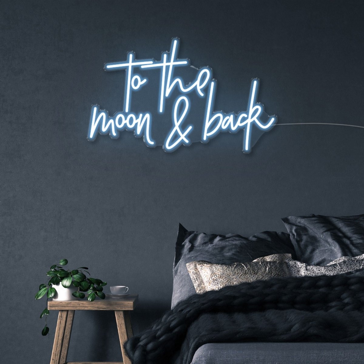 To the moon and back - Neonific - LED Neon Signs - 50 CM - Light Blue