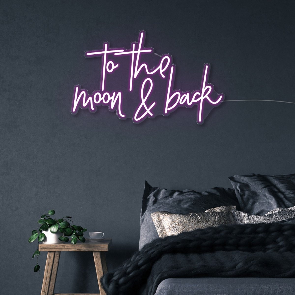 To the moon and back - Neonific - LED Neon Signs - 50 CM - Purple