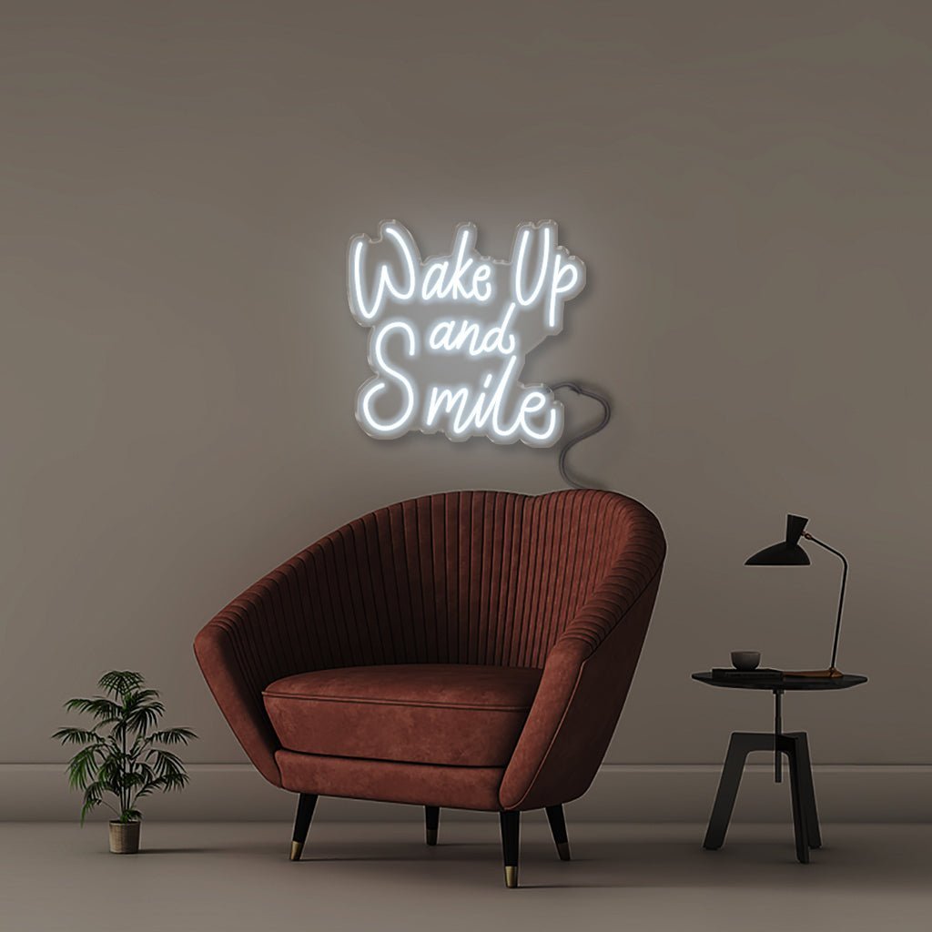 Wake Up and Smile - Neonific - LED Neon Signs - 50 CM - Cool White