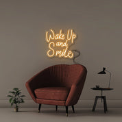 Wake Up and Smile - Neonific - LED Neon Signs - 50 CM - Orange