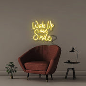 Wake Up and Smile - Neonific - LED Neon Signs - 50 CM - Yellow