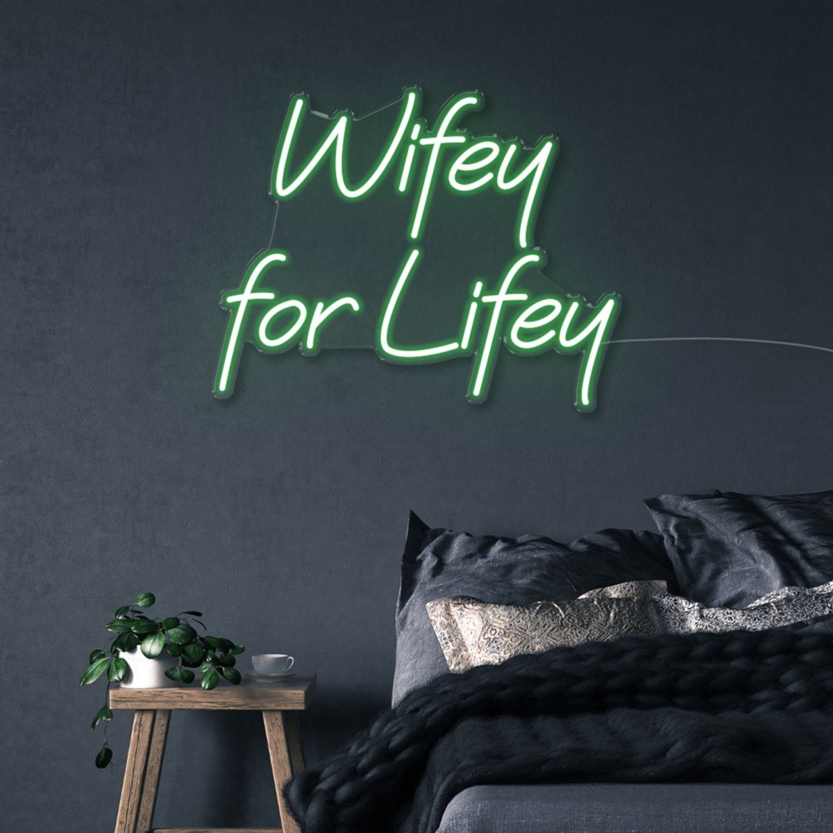 Wifey for Lifey - Neonific - LED Neon Signs - 50 CM - Green
