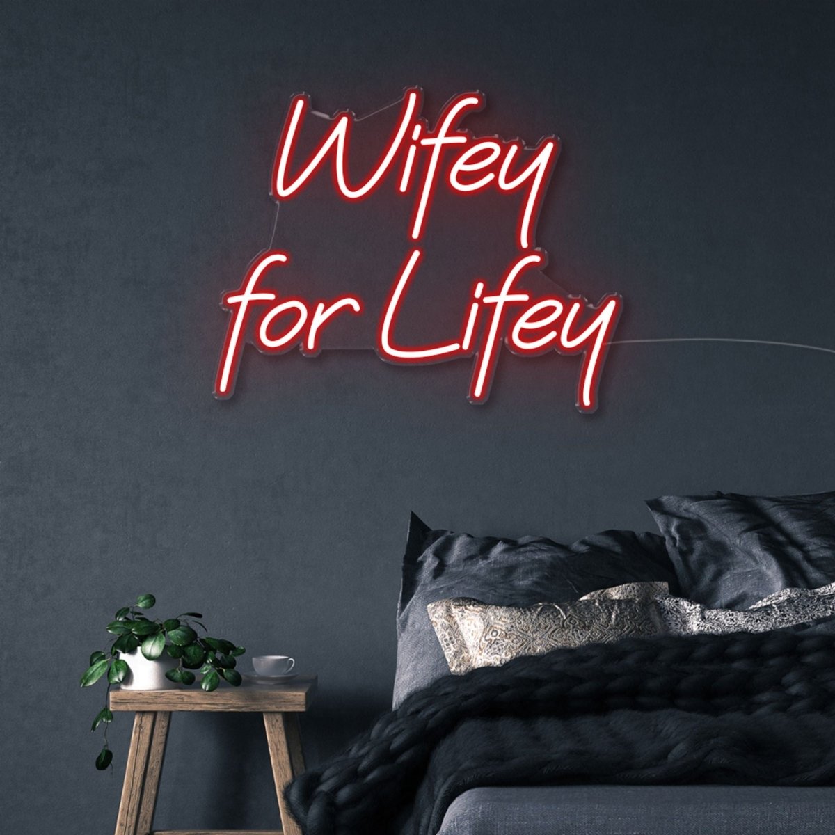 Wifey for Lifey - Neonific - LED Neon Signs - 50 CM - Red
