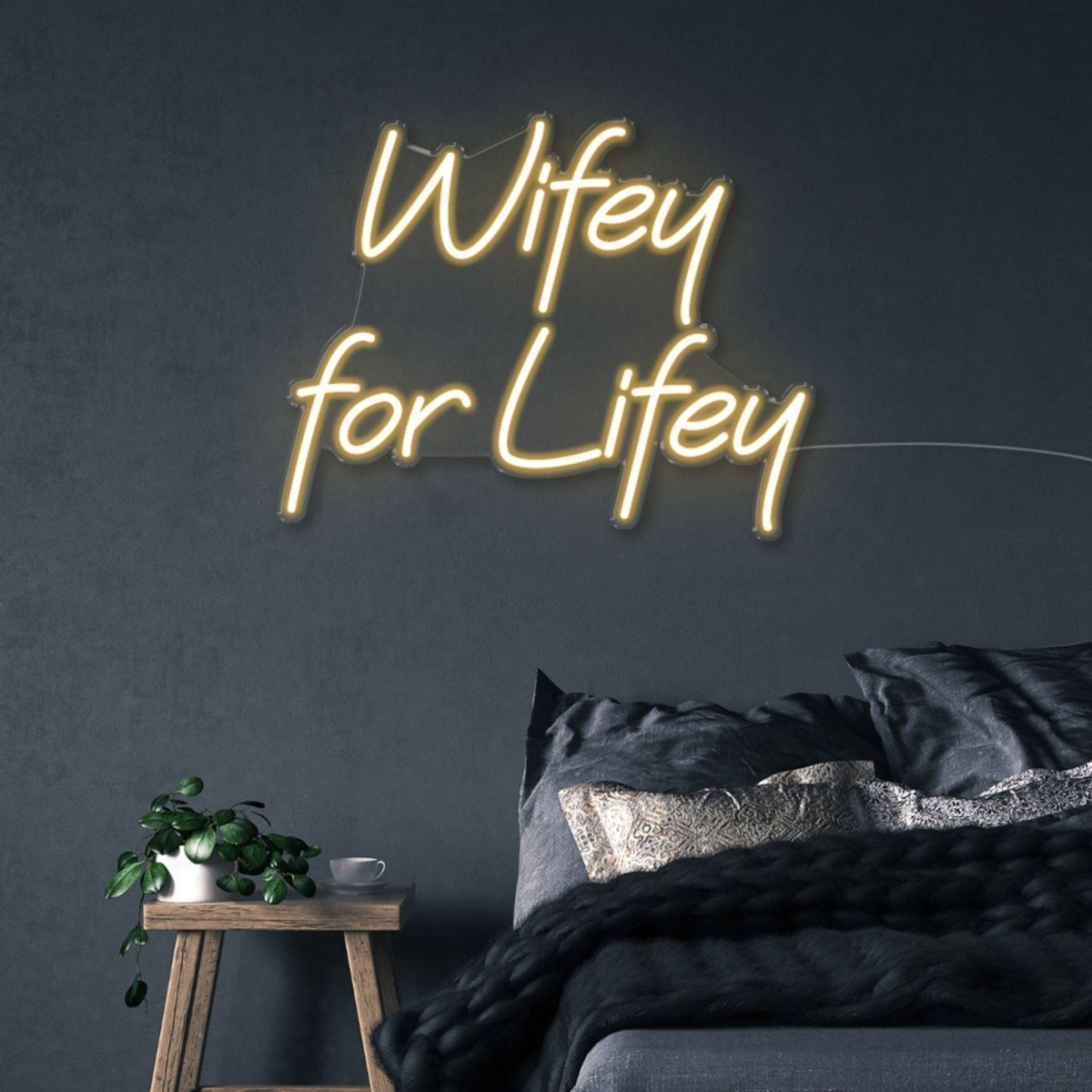Wifey for Lifey - Neonific - LED Neon Signs - 50 CM - Warm White