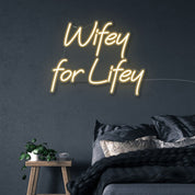 Wifey for Lifey - Neonific - LED Neon Signs - 50 CM - Warm White
