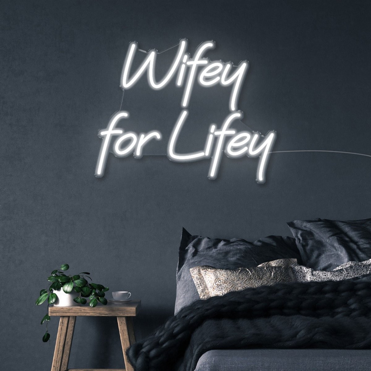 Wifey for Lifey - Neonific - LED Neon Signs - 50 CM - White