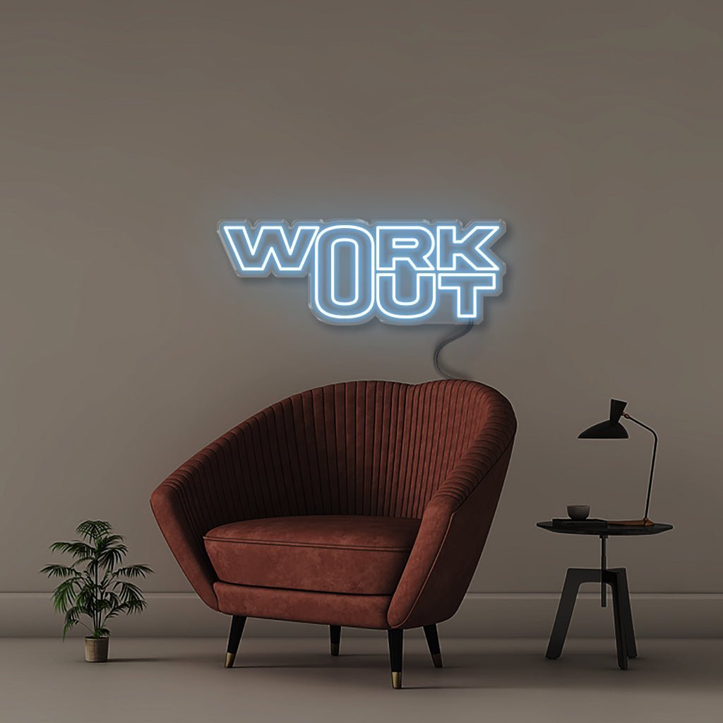 Work Out - Neonific - LED Neon Signs - 50 CM - Light Blue