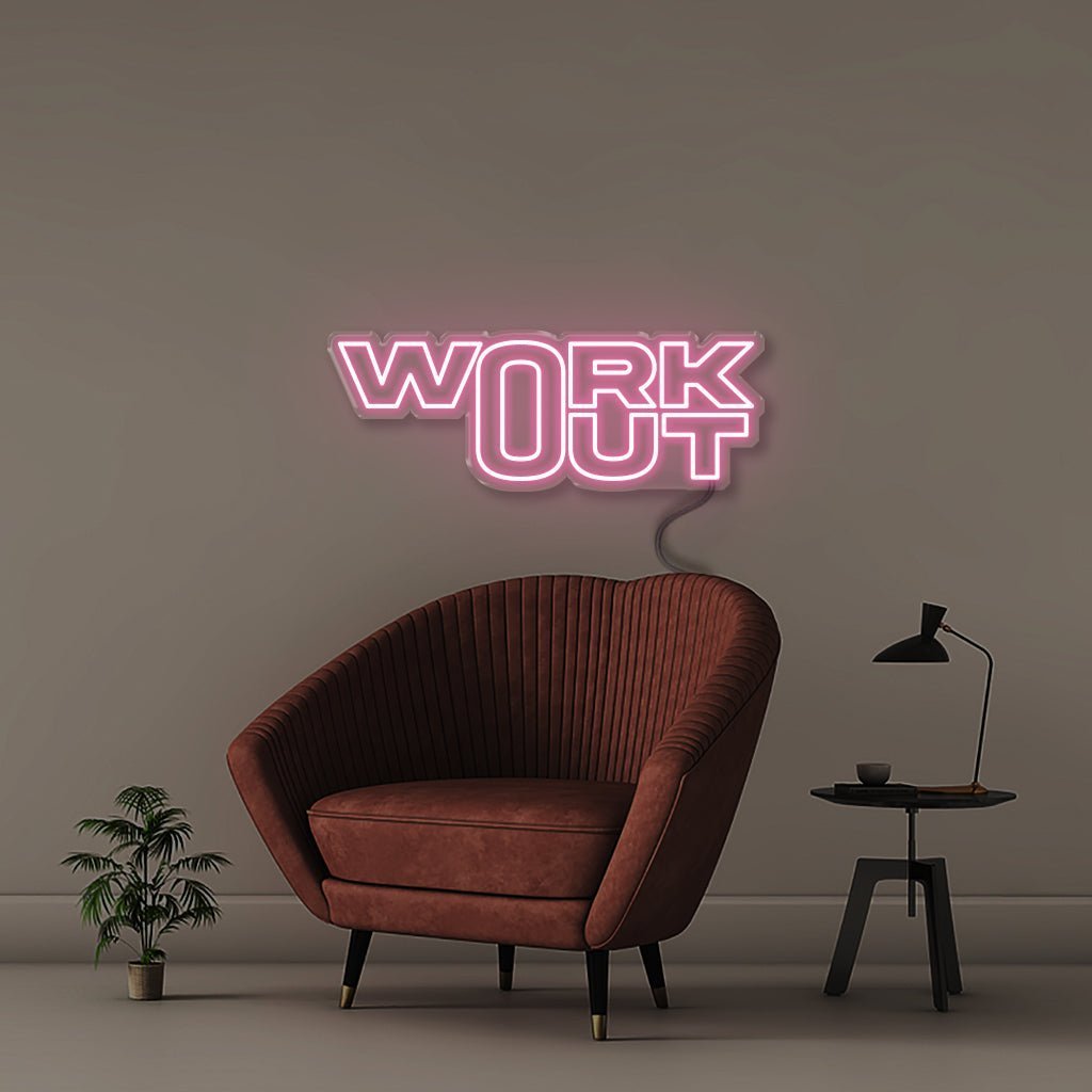 Work Out - Neonific - LED Neon Signs - 50 CM - Light Pink