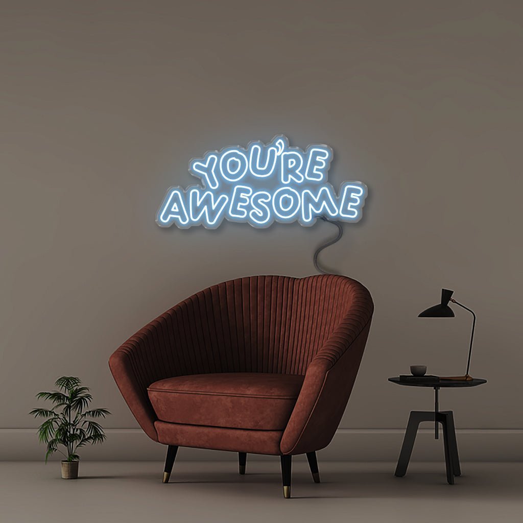 You're awesome 2 - Neonific - LED Neon Signs - 100 CM - Light Blue