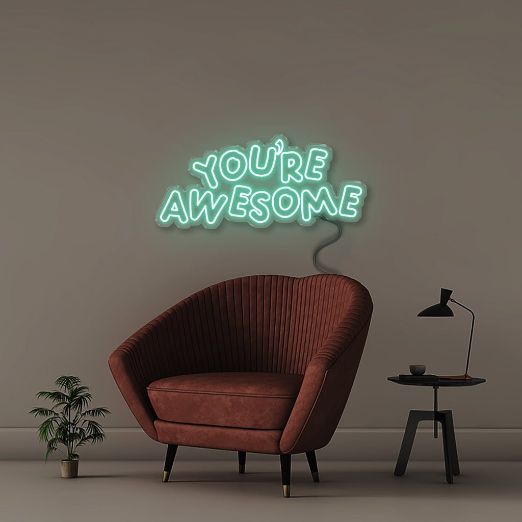 You're awesome 2 - Neonific - LED Neon Signs - 100 CM - Sea Foam