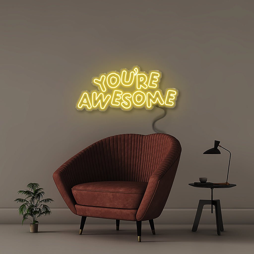 You're awesome 2 - Neonific - LED Neon Signs - 100 CM - Yellow